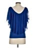 Venus 100% Polyester Blue Short Sleeve Blouse Size S - photo 2