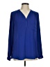 Pleione 100% Polyester Blue Long Sleeve Blouse Size M - photo 1