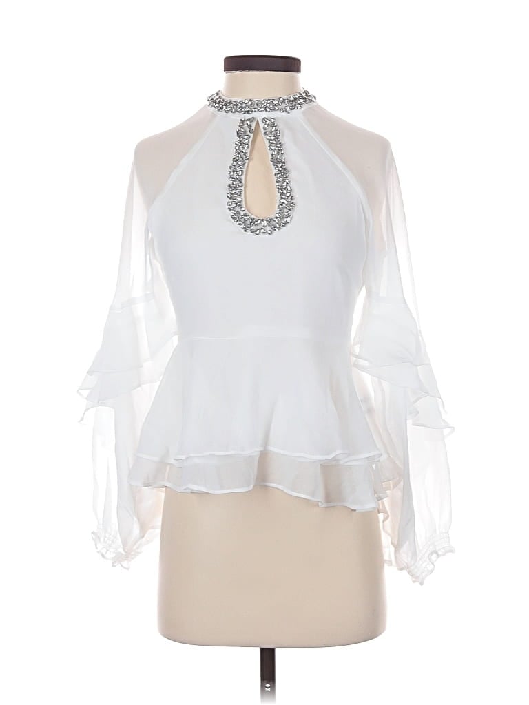 Pre-owned Boston Proper 3/4 Sleeve Blouse In White
