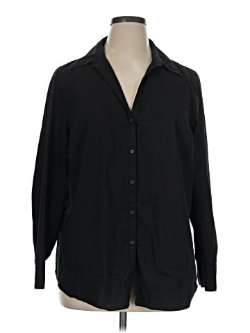 Lane Bryant Outlet Long Sleeve Button-Down Shirt (view 1)