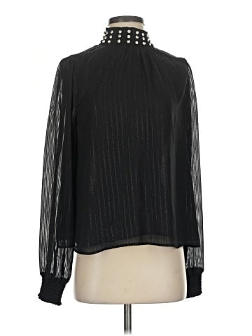 Aqua Long Sleeve Blouse (view 1)
