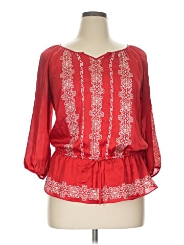 White House Black Market 3/4 Sleeve Blouse (view 1)