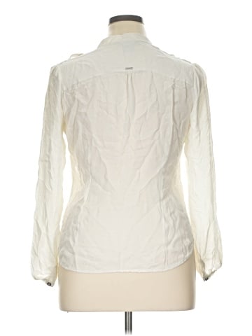 White House Black Market Long Sleeve Silk Top (view 2)