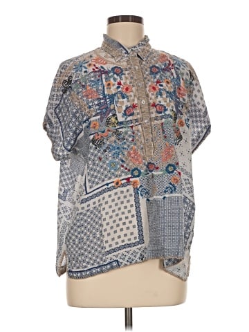 Johnny Was Short Sleeve Silk Top (view 1)