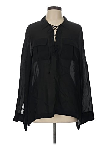 Elizabeth and James Long Sleeve Silk Top (view 1)
