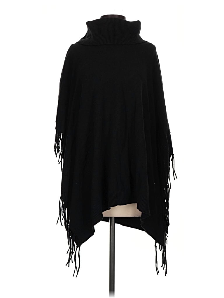 Pre-owned Chico's Poncho In Black