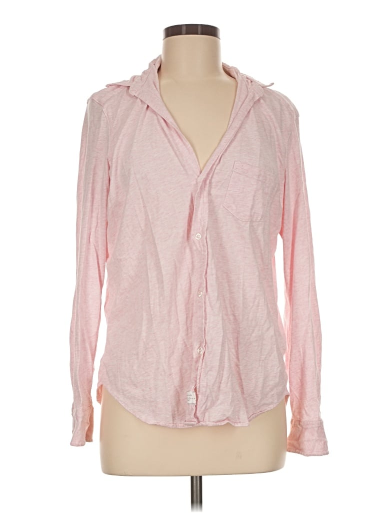 Pre-owned Frank & Eileen Long Sleeve Blouse In Pink