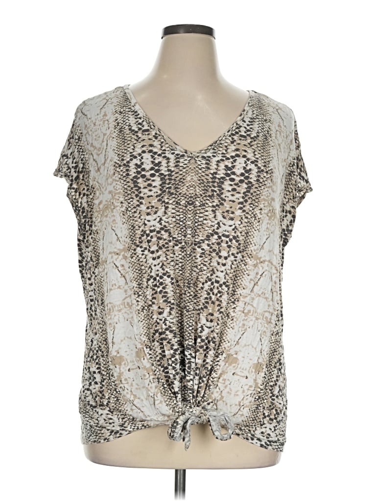 Pre-owned New Directions Short Sleeve Blouse In Silver