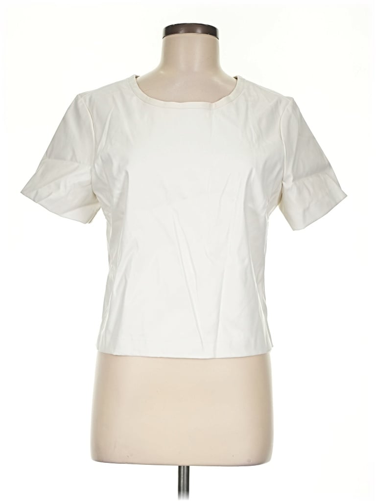 Pre-owned Porridge Short Sleeve Blouse In Ivory