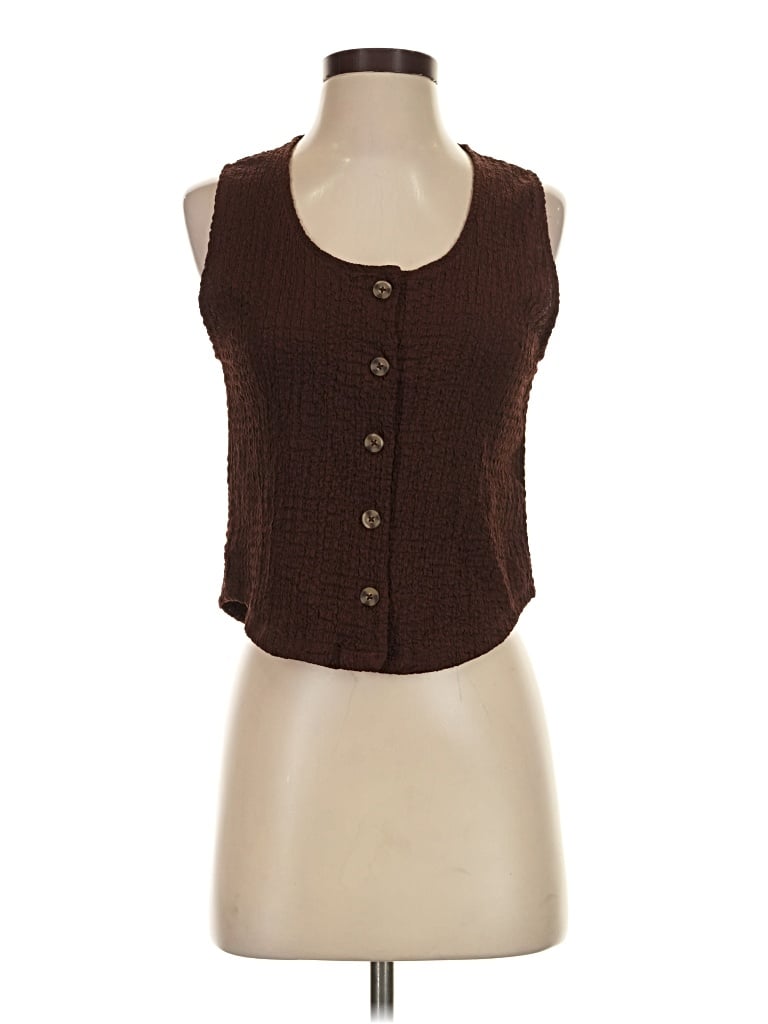 Pre-owned A New Day Sleeveless Blouse In Brown