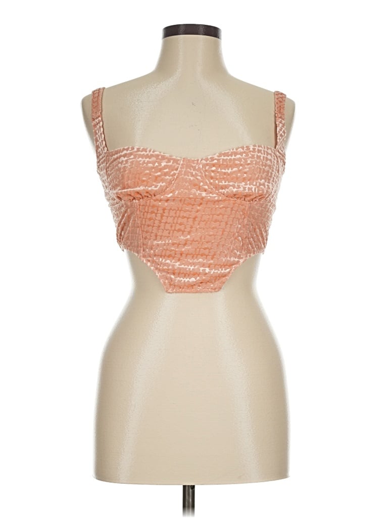 Pre-owned Skims Sleeveless Top Orange Sweetheart Neckline Tops