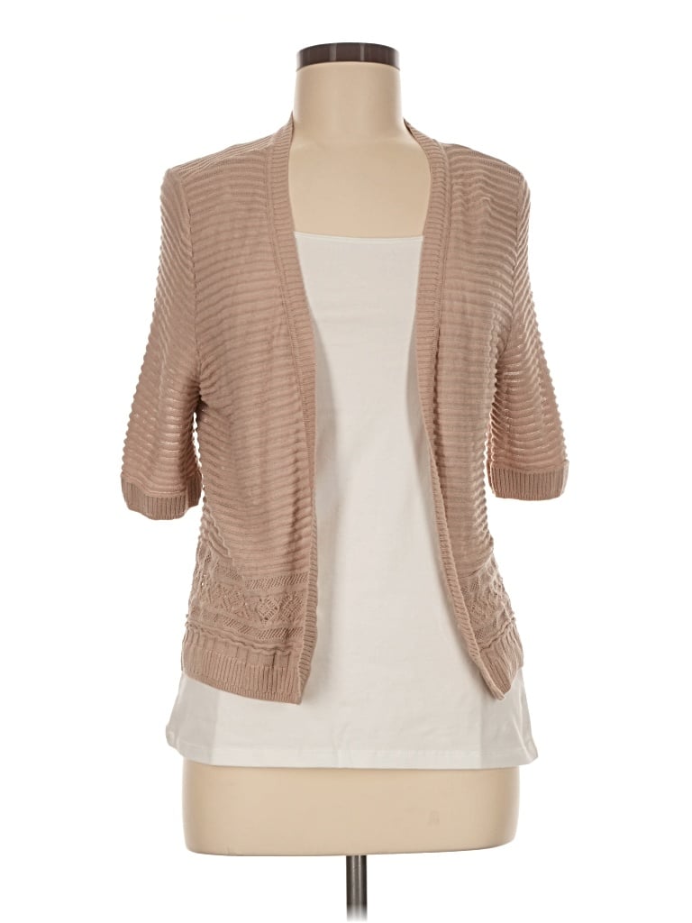 Pre-owned Apt. 9 Cardigan Sweater In Tan