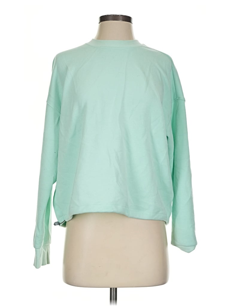 Pre-owned Crane Long Sleeve Top Green Mock Neckline Tops