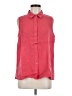 Eileen Fisher Red Sleeveless Button-Down Shirt Size M - photo 1