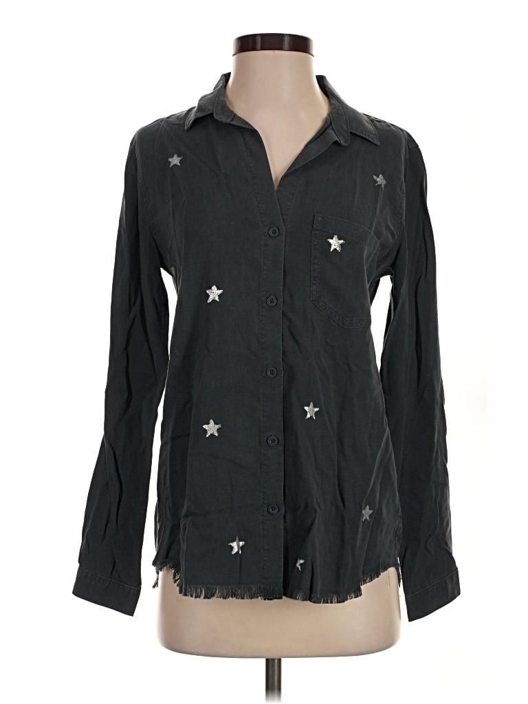 Pre-owned Cloth & Stone Long Sleeve Blouse In Black