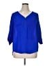 Torrid 100% Polyester Blue 3/4 Sleeve Blouse Size 1X Plus (1) - photo 1