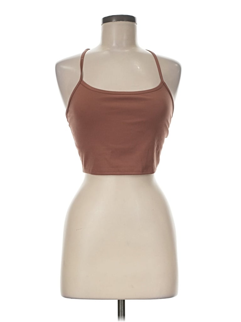 Pre-owned Gap Fit Tank Top Brown Halter Neckline Tops