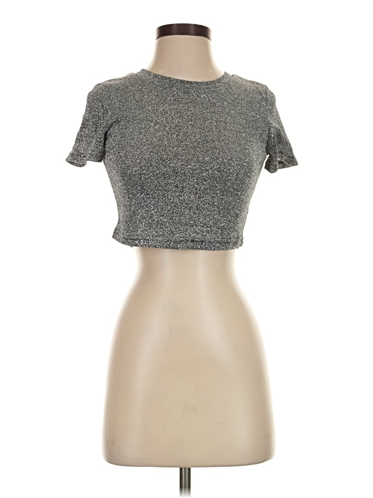 Pre-owned Glamorous Short Sleeve Turtleneck In Gray
