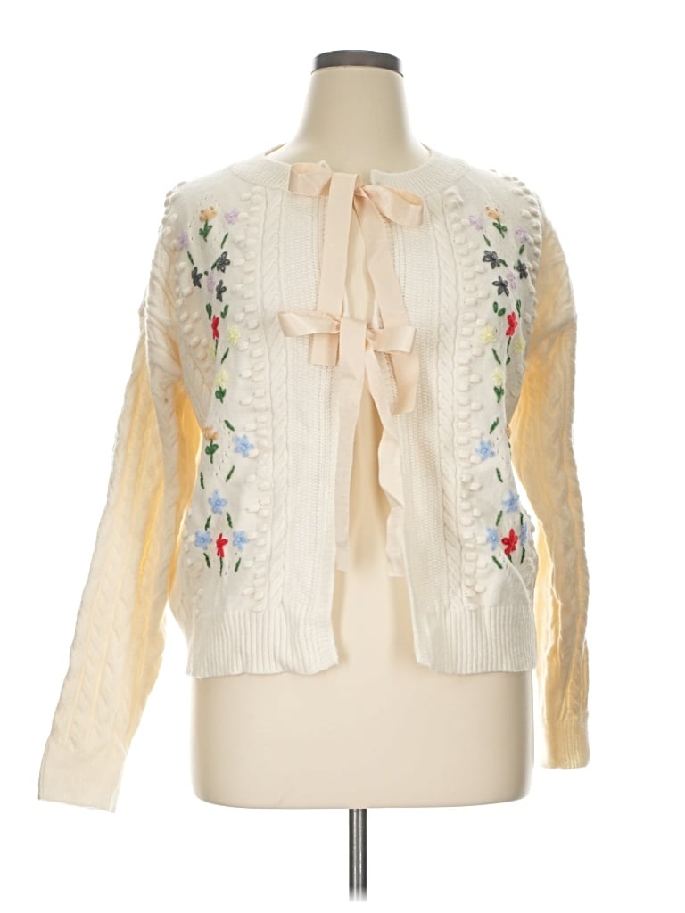 Pre-owned So Me Cardigan Sweater In Ivory