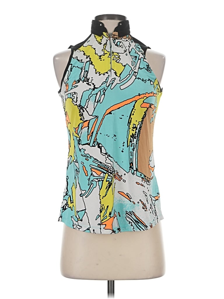 Pre-owned Jamie Sadock Tank Top Teal Halter Neckline Tops