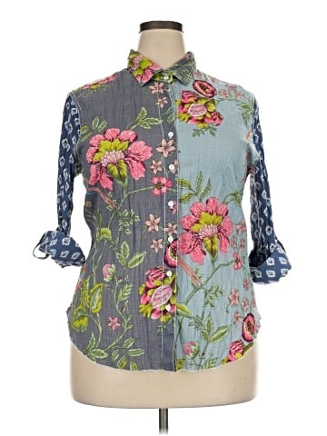 Cino 3/4 Sleeve Button-Down Shirt (view 1)