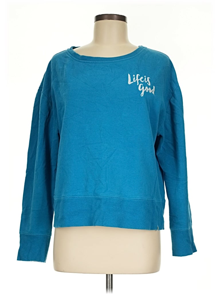 Pre-owned Life Is Good Sweatshirt In Teal