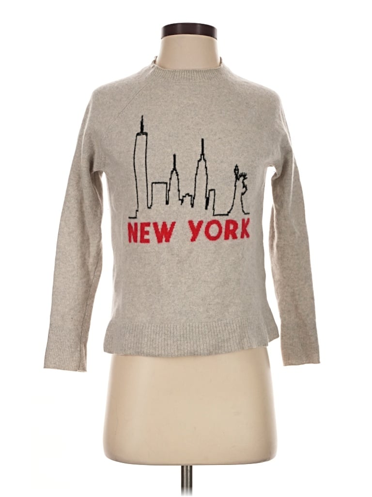 Pre-owned Aqua Cashmere Pullover Sweater In Gray
