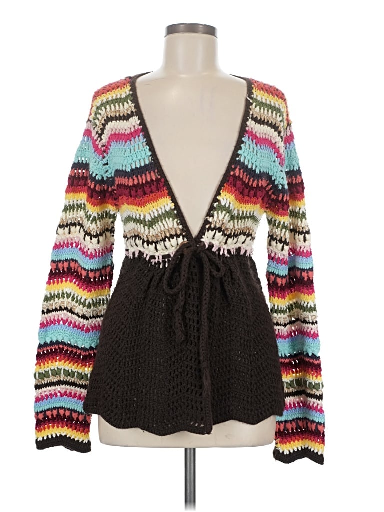 Pre-owned Boston Proper Cardigan Sweater In Brown