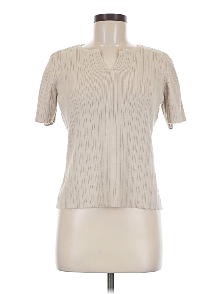 Pre-owned Cherokee Short Sleeve Blouse In Ivory