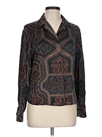 Kasper Long Sleeve Silk Top (view 1)