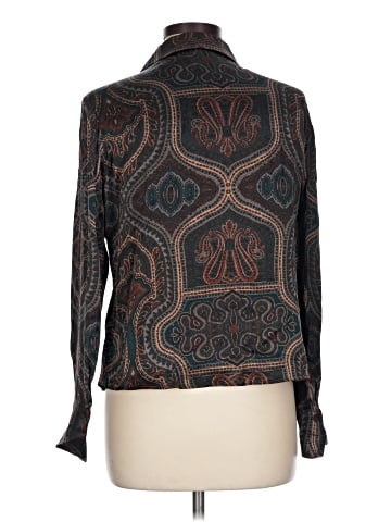 Kasper Long Sleeve Silk Top (view 2)