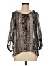 Zara Basic 100% Polyester Silver 3/4 Sleeve Blouse Size M - photo 1