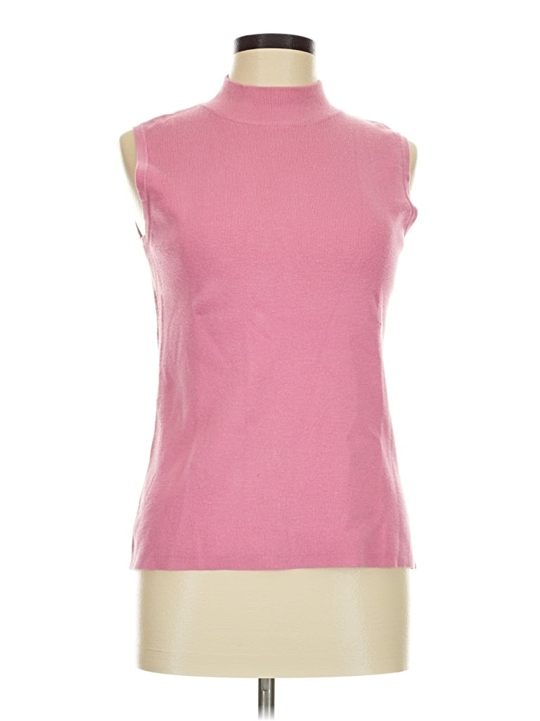 Pre-owned Kim Rogers Sleeveless Top Pink High Neck Tops
