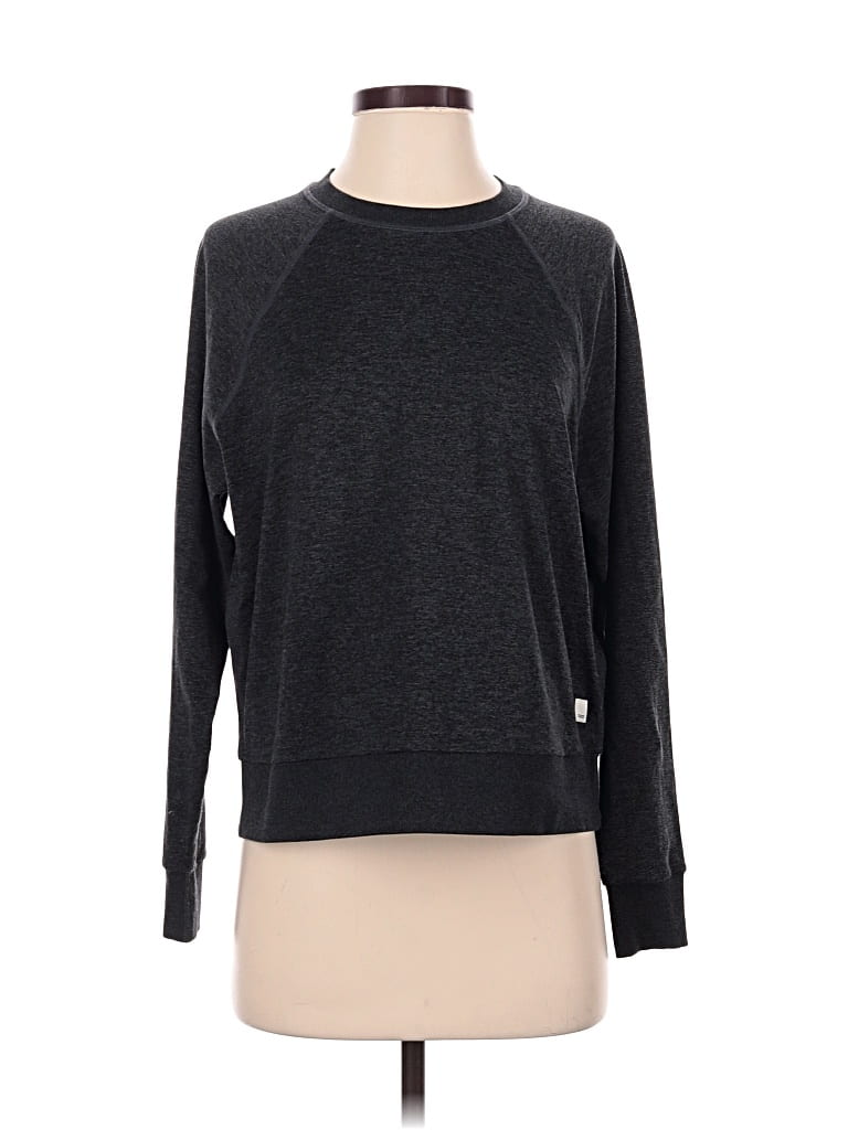 Pre-owned Vuori Long Sleeve Top Gray Crew Neck Tops