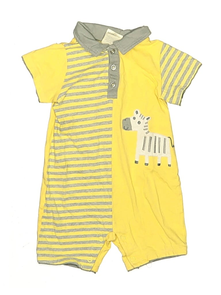 Pre-owned First Impressions Kids' Short Sleeve Onesie In Yellow