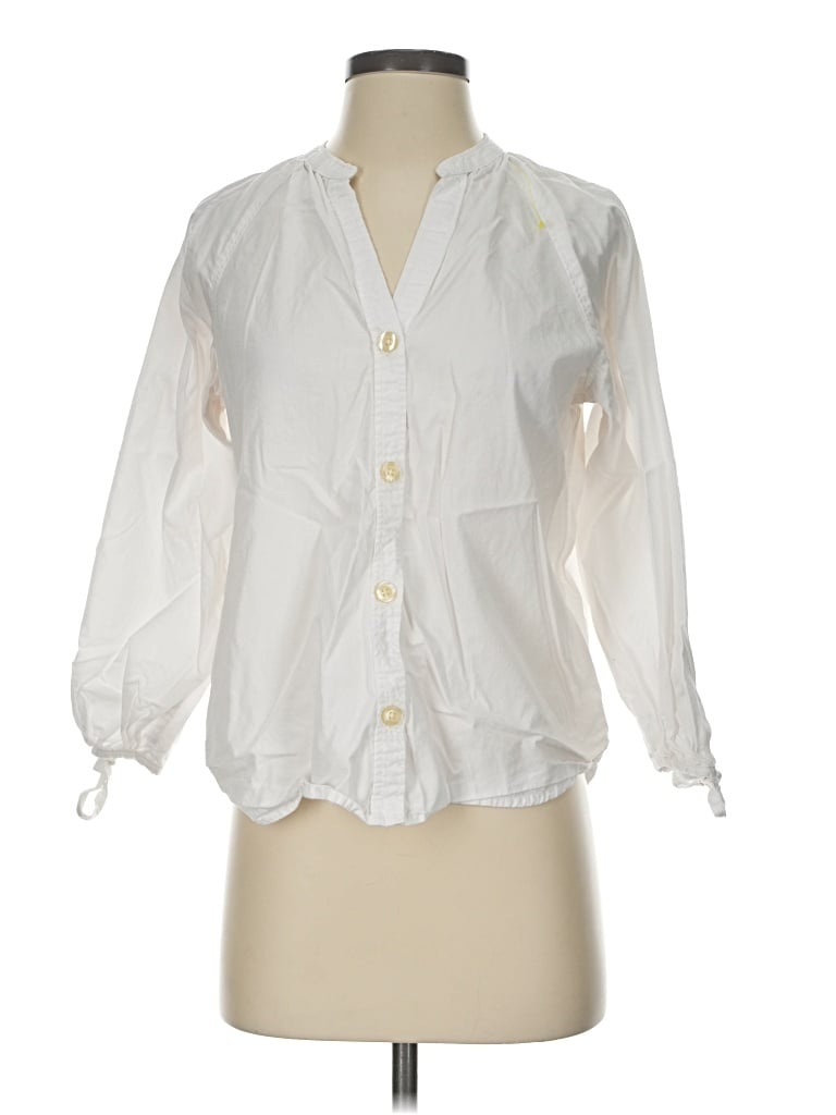 Pre-owned Free Assembly Long Sleeve Blouse In White