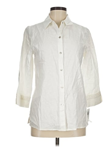 Statements 3/4 Sleeve Button-Down Shirt (view 1)