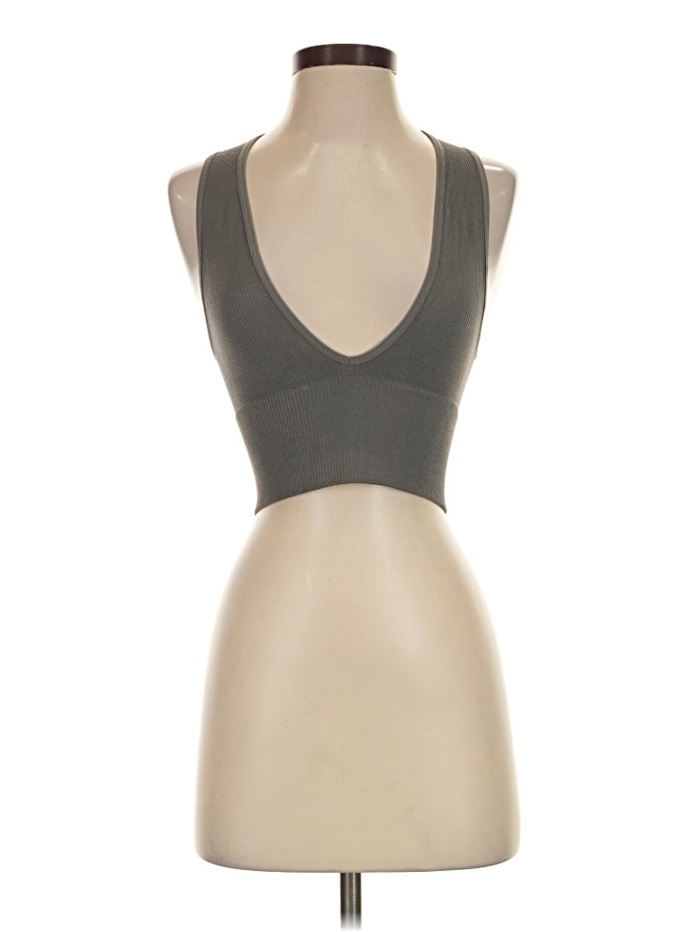 Pre-owned Out From Under Tank Top Gray Strapless Neckline Tops