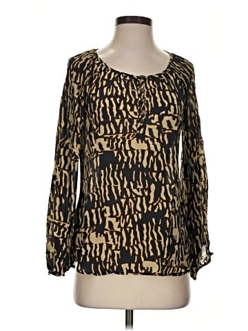 Barneys New York Long Sleeve Silk Top (view 1)