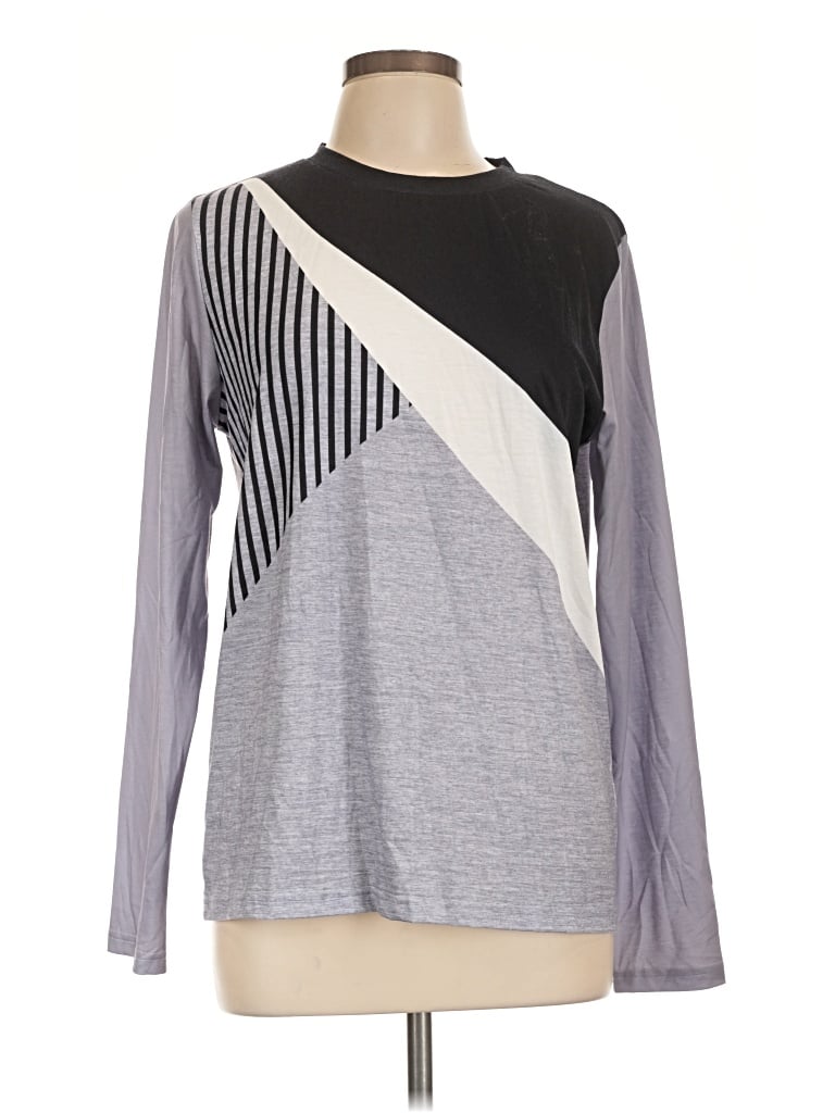 Pre-owned Made With Love Long Sleeve T-shirt In Gray