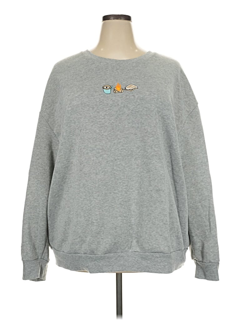 Pre-owned Shein Curve Sweatshirt In Gray