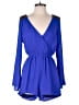 Dizzy Lizzy 100% Polyester Solid Blue Romper Size S (estimated) - photo 1