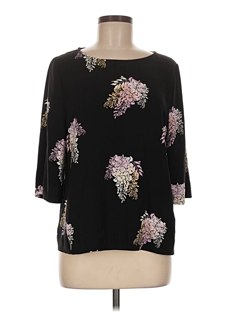 Pre-owned Dknyc 3/4 Sleeve Blouse In Black