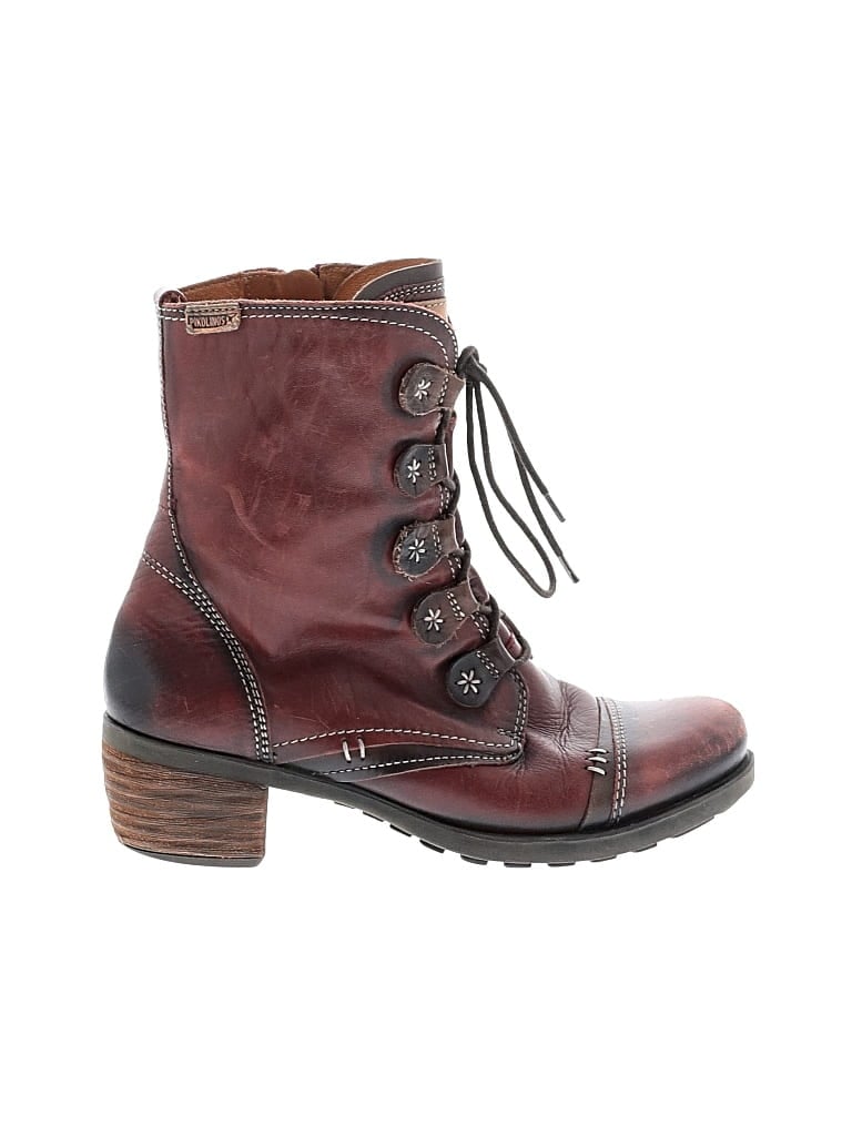Pre-owned Pikolinos Ankle Boots In Burgundy