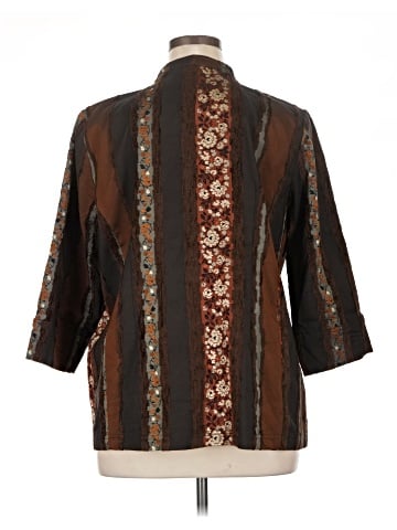 Citron Santa Monica Collection 3/4 Sleeve Button-Down Shirt (view 2)