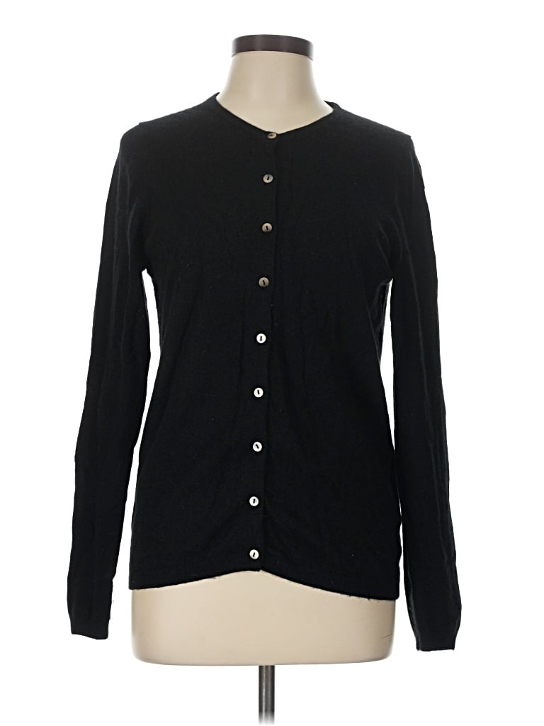 Pre-owned Boden Cashmere Cardigan Sweater In Black