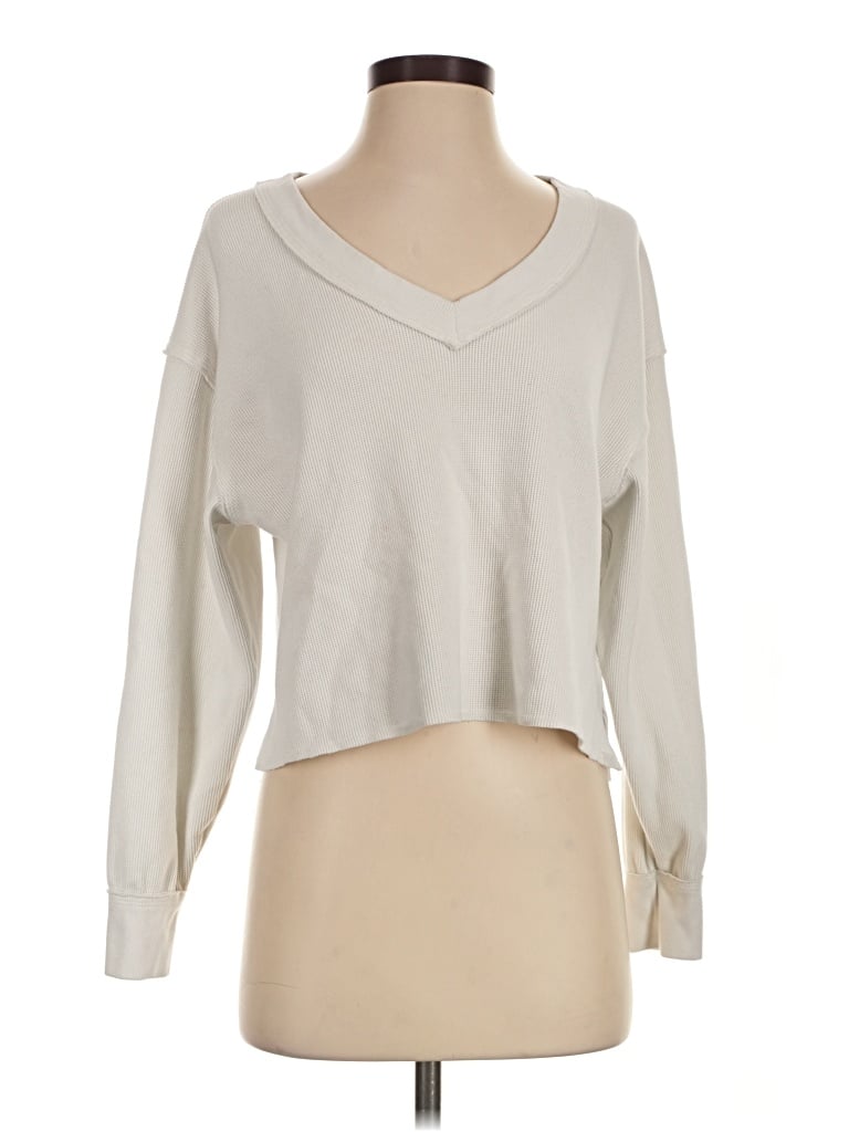 Pre-owned Gilly Hicks Long Sleeve T-shirt In Ivory