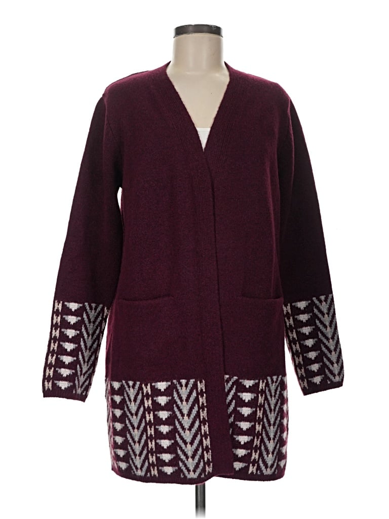 Pre-owned Frye Cardigan Sweater In Burgundy