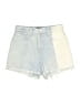 7 For All Mankind Color Block Blue Denim Shorts Size 24 waist - photo 1
