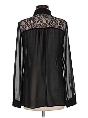 Black Saks Fifth Avenue Long Sleeve Blouse (view 2)